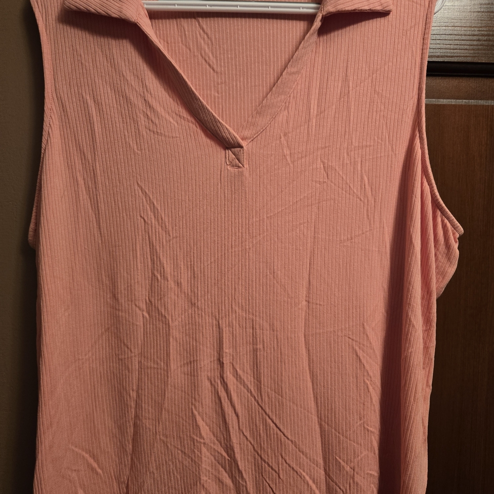 Maurices Coral Sleeveless V-Neck Tank Top